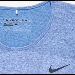Large Nike Women's Dri-Fit Knit Top in CHALK BLUE